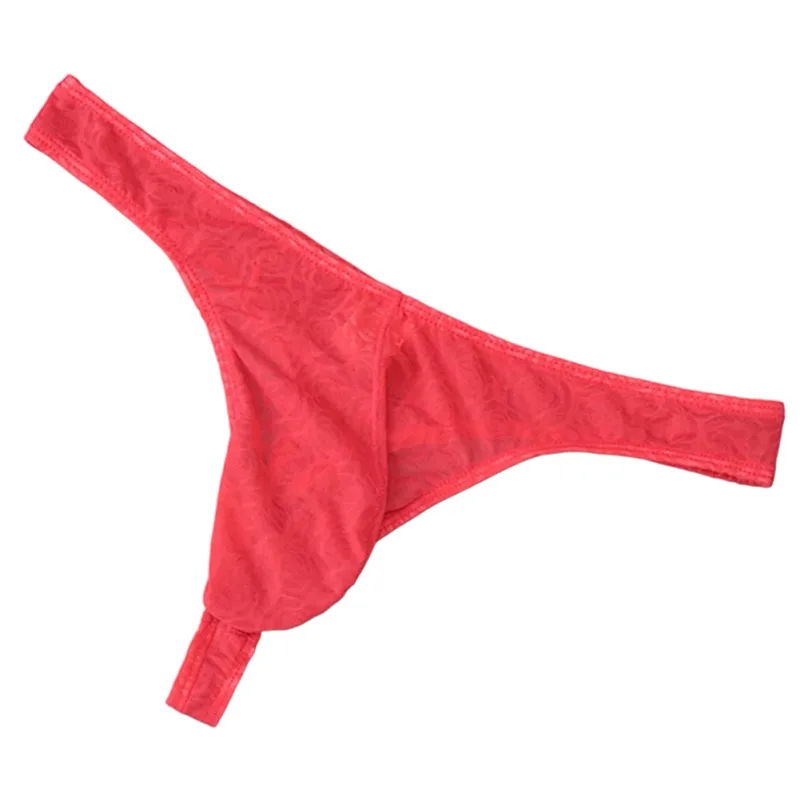 Homens rendas jacquard g-string roupa interior alta elástico grande bolsa tanga calcinha sexy gays erótico t-back cuecas