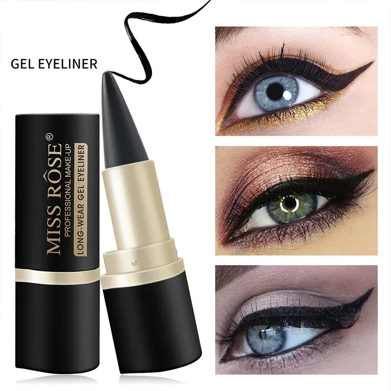 Waterproof Eyeliner Gel Matte - 24H Quick-drying Rich Pigment Single Head Gel Pencil Smudge-proof Long-lasting Black — image 2