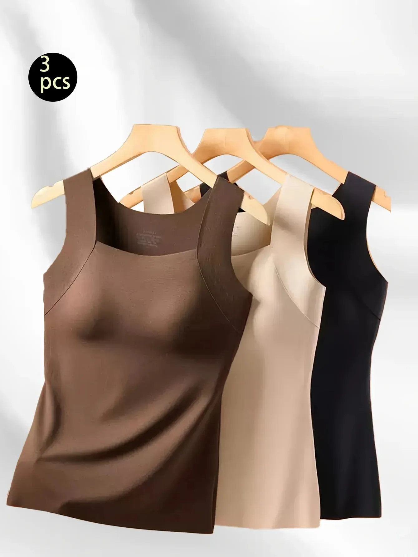 3-piece Autumn and Winter Women's Sling Vest New Inner or Single Wear Built-in Chest Pad