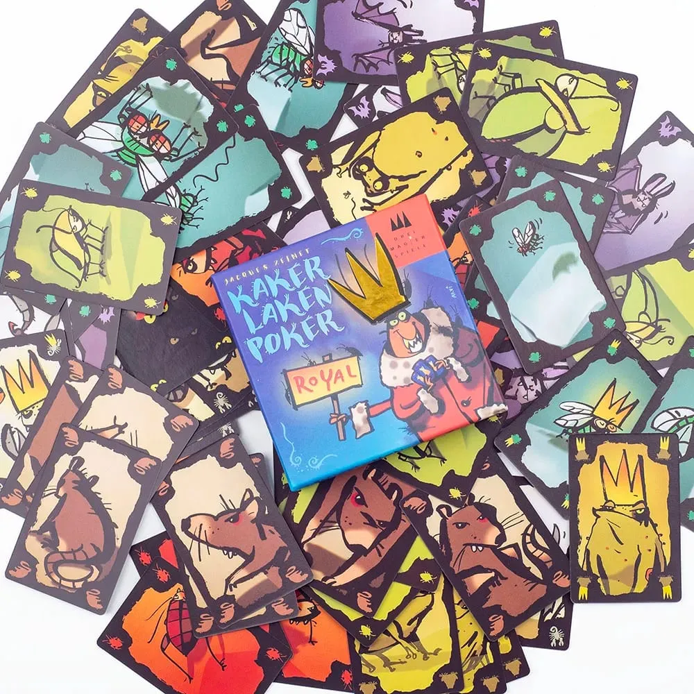 Premium Kaker Laken Royal Card Game - Poker Night Essential with Devir-game Moth Cheat Board for Max Fun