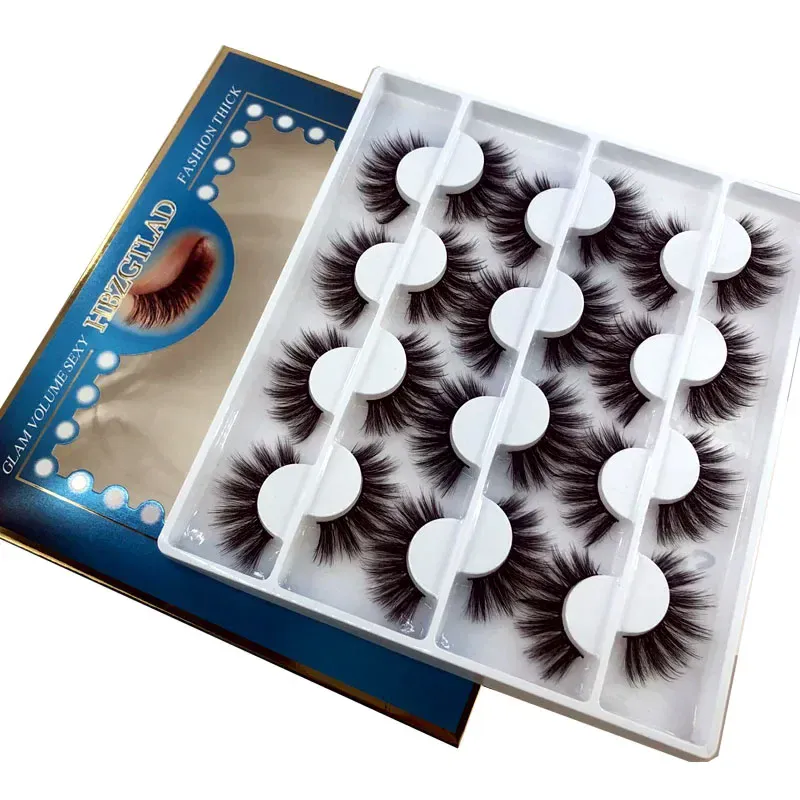12 pairs of Multipack 3D mink false eyelashes handmade soft and fluffy natural eye makeup tool