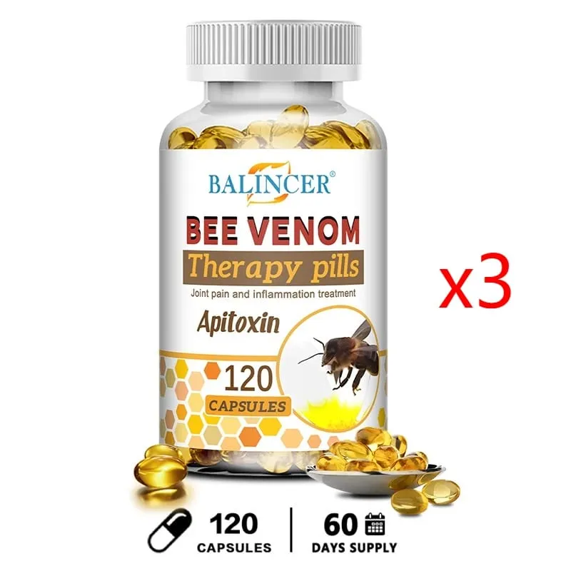 Bee Venom Extract Capsules for Relieve Joint & Knee Pain Relieve Discomfort of Bones and Joint Non-GMO