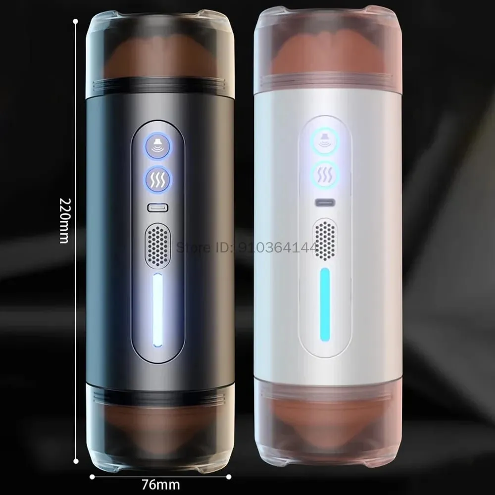 Blowjob Pocket Pussy Automatic Male Masturbator Mouth Vagina Double-Head Penetration Channel Vibrating Moaning Sex Toys for Men