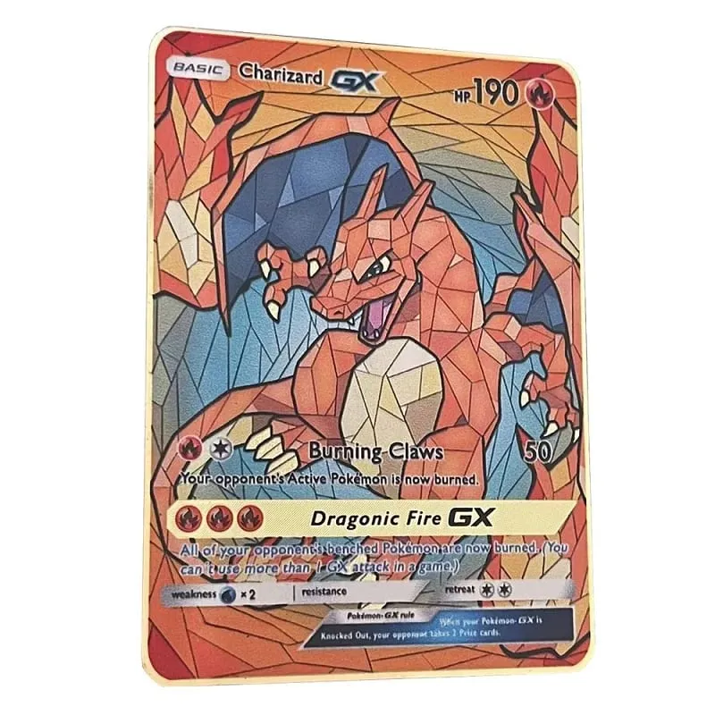 Raffreddare NUOVO Pokemon Carta di Metallo 10000 Punti Arceus Charizard Super Carta Inglese Mewtwo Lucario Greninja Lillie Anime Carte