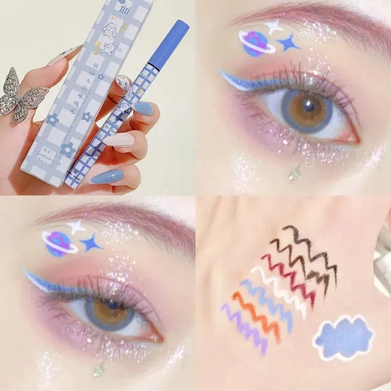 Crayon Eyeliner liquide coloré mat, imperméable, ne fleurit pas, stylo Eye-Liner liquide longue durée, maquillage pour les yeux, cosmétiques