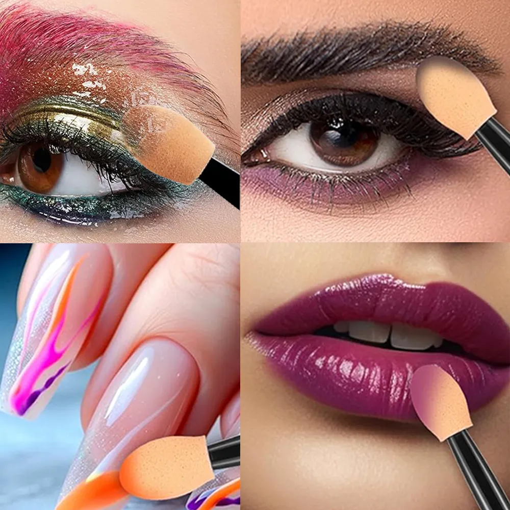 10/30/100pcs Double Ended Eyeshadow Brush Eyeshadow Applicators 6.2cm Makeup Sponge Brushes For Women Cosmetic Beauty Tool — image 4