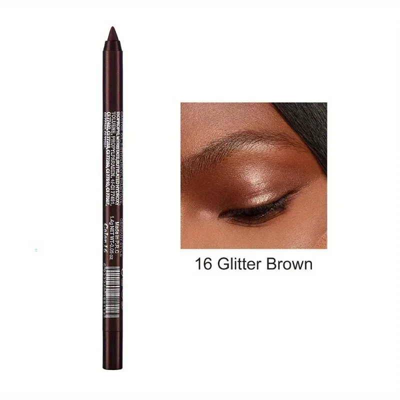 17 Farben Perlglanz-Eyeliner-Stift, bunt, wasserdicht, langlebig, matt, glatt, leicht zu tragen, Lidschatten, Eyeliner-Stift, Augen-Make-up