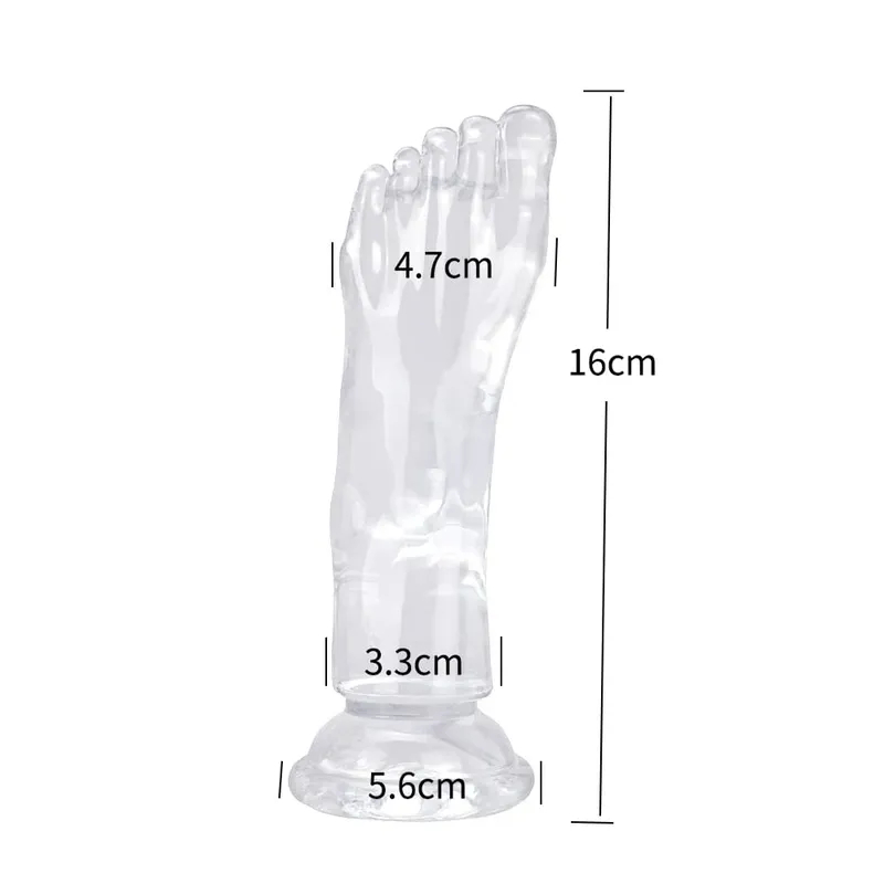 Big Feet Style Anal Plug Big Clear TPE ButtPlug Deep Masturbator Dildo Dilator Stimulator Anal Plug Adult Sex Toys For Women 18+ — image 8
