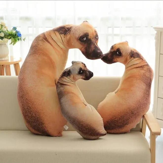 3D printed simulation dog pillow funny pet shaped pillow living room bedroom soft decoration personalized holiday gift