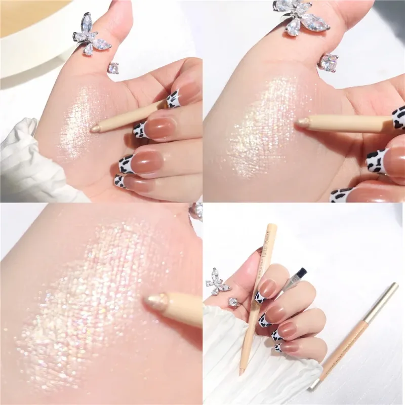 1/2pc Aegyo Sal Under Eye Highlight Pen Shimmer Pearl Eyeliner Pencil Natural Brightening Glitter Eye Shadow Crayon Makeup Stick