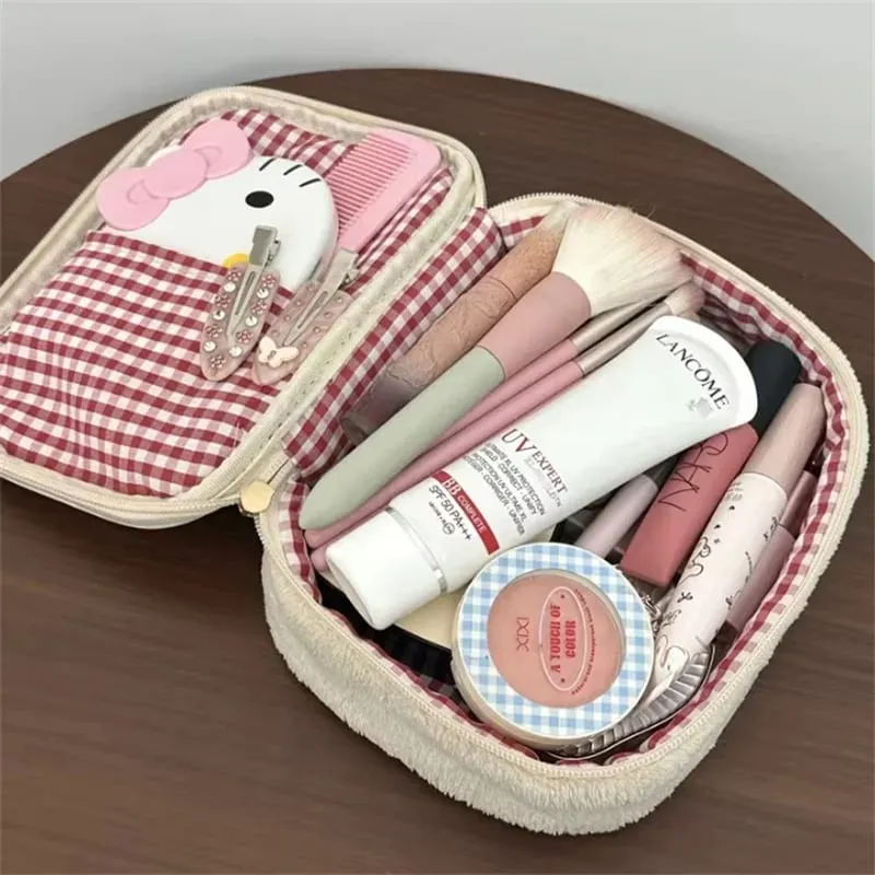 Strawberry Sandwich Cosmetic Tools Bag Large Capacity Makeup Brushes Lipstick Storage Bag Multi-Functional Comestic Organizer — image 4