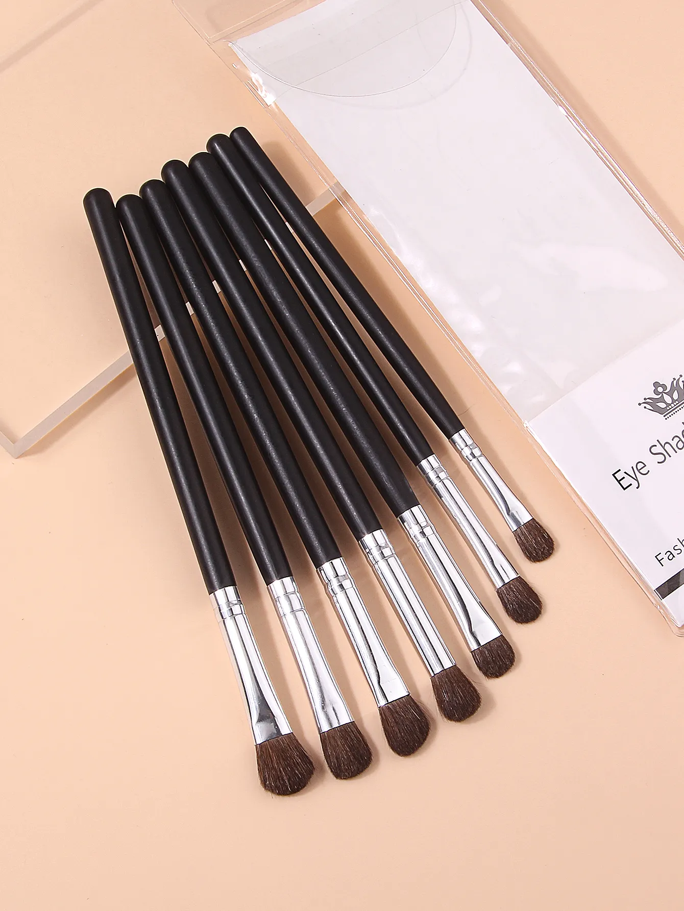 7Pcs Professional Eye Shadow Brush Set Horse Hair Eyeshadow Makeup Brushes Kit For Eye Blending Shading Cosmetic Makeup Tools