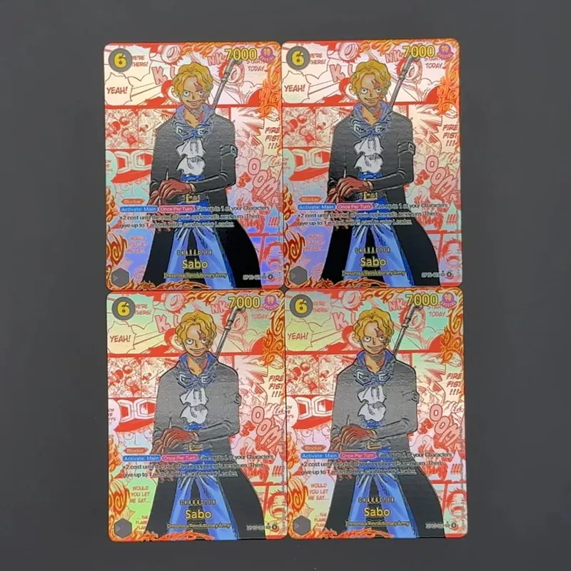 One Piece TCG OPCG English Leader Card OP13 Red Manga Card Luffy Ace Sabo OP13-118 OP13-119 OP13-120 Textured Foil Proxy Card