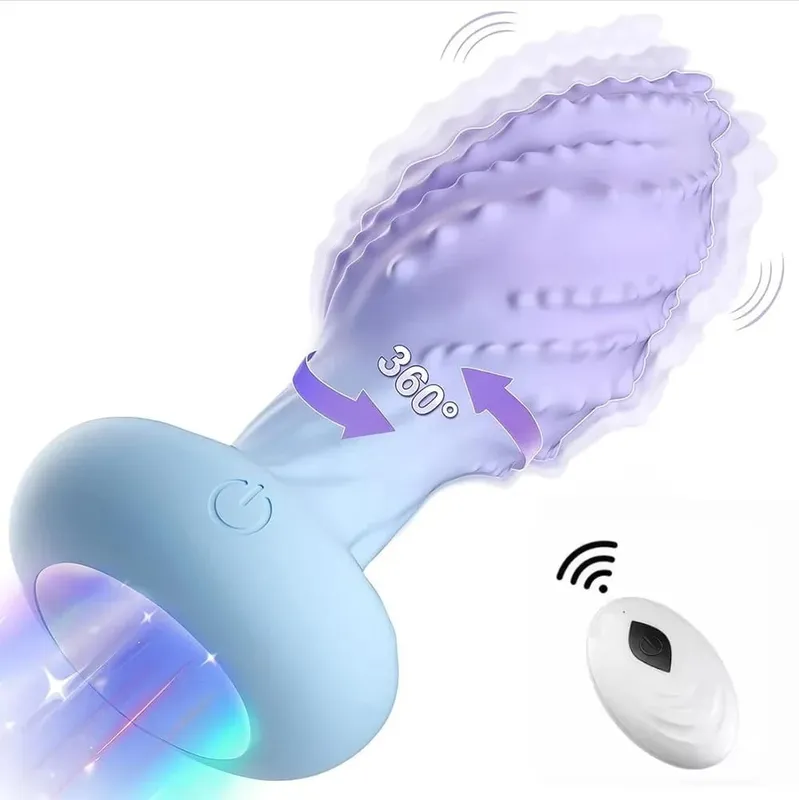 Rotate LED Anal Plug Vibrator for Men Women Vagina Remote Stimulator Prostate Wireless Butt Plug for Adult Couples Sex Toys 18+ — image 5