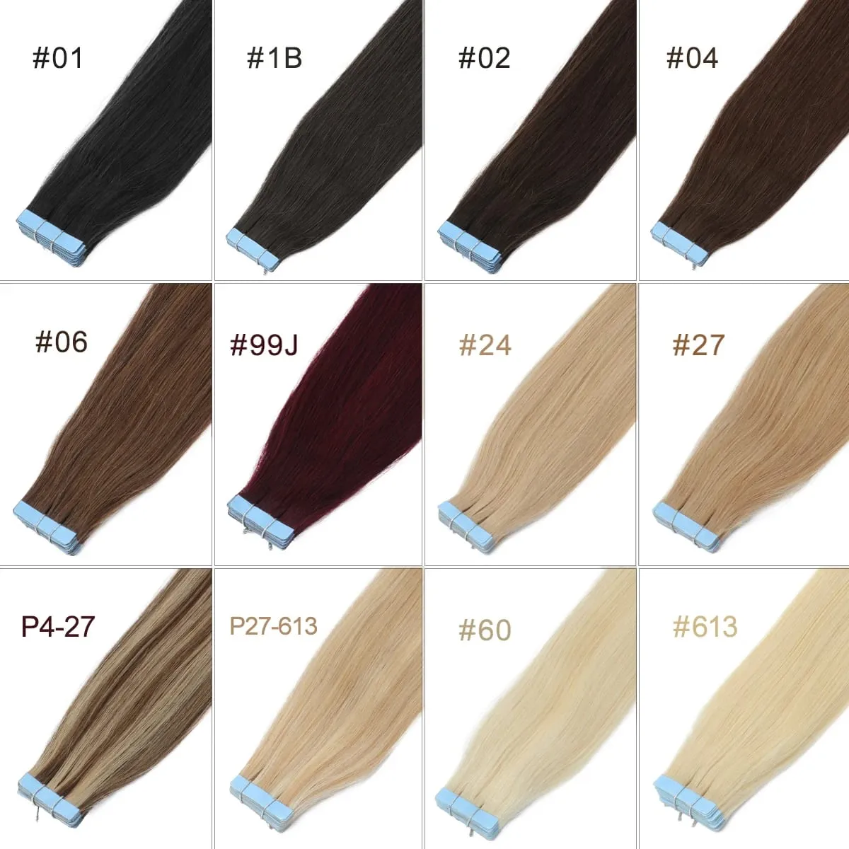 20pcs Seamless Tape in Hair Extensions Human Hair Straight Glue in Extensions Remy Human Hair Extensions 30g/pack 12-22inch