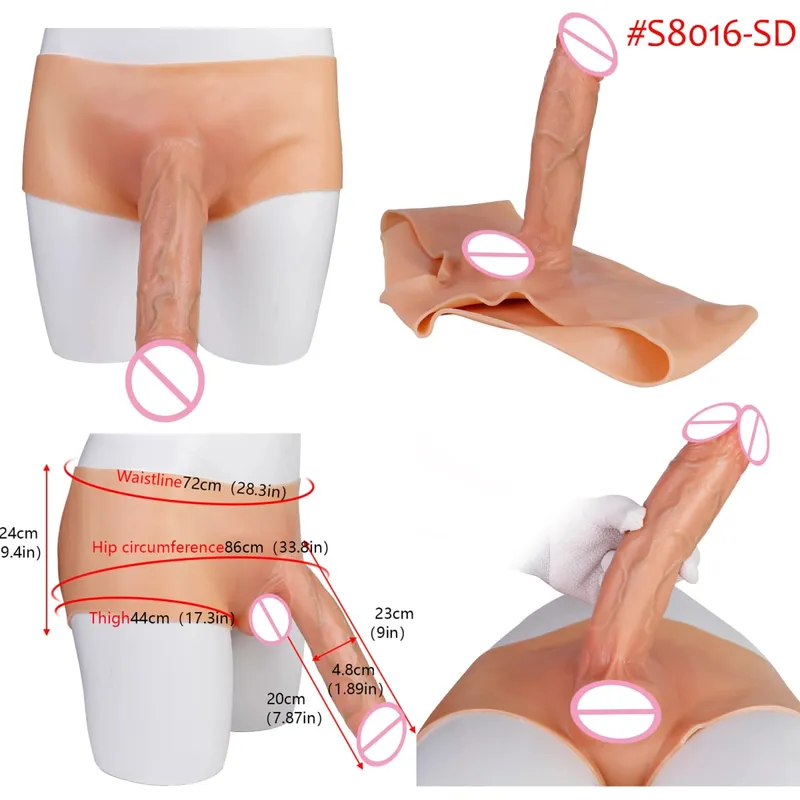Black Nude Silicone Squirting Panties With Simulated Solid Penis Strapon Big Realistic Ejaculation Dildo Sex Toy For Women