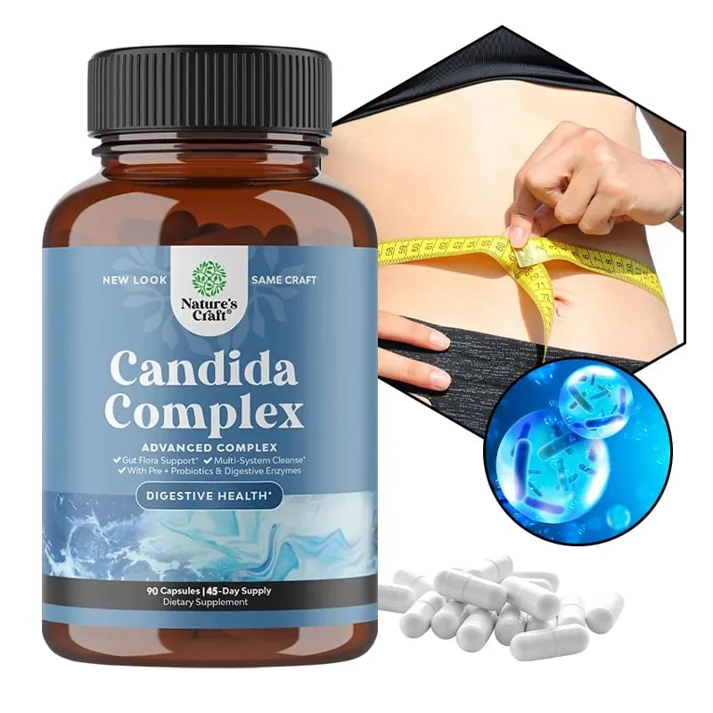 Candida-Komplex – Probiotika und Verdauungsenzyme, natürliche Inhaltsstoffe zur Unterstützung der Verdauungsgesundheit und des Gleichgewichts der Darmflora