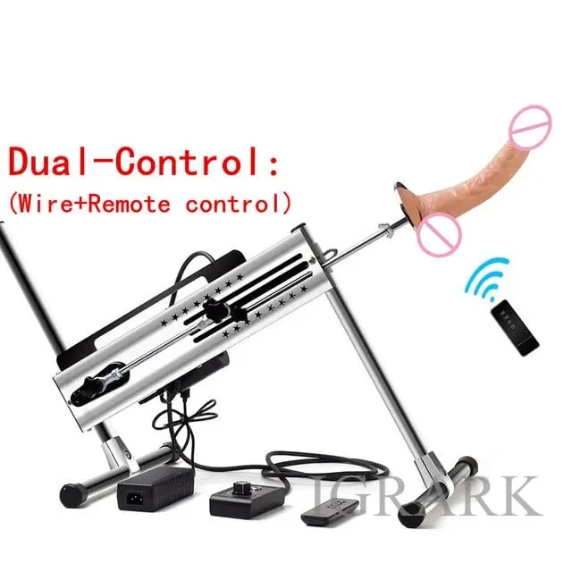 Kablet/trådløs Dual Control Quiet Sex Machine 120W Justerbar Vac-u-Lock Love Machines 3-15cm Slag Vibrator Sexlegetøj til kvinder
