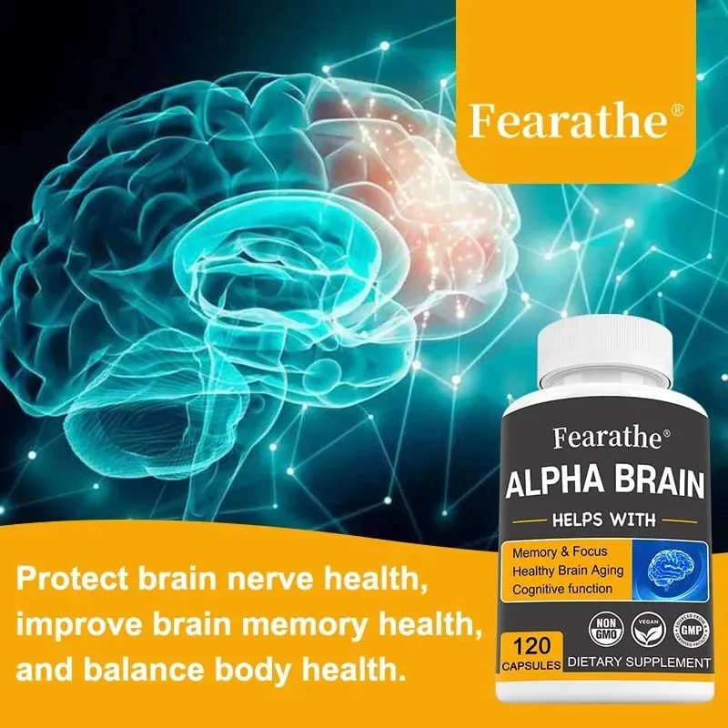 Alfa Brain Nootropics Mozkový doplněk pro muže a ženy – Paměť, duševní jasnost a kognice s vitaminem B6 Focus Capsules — image 4