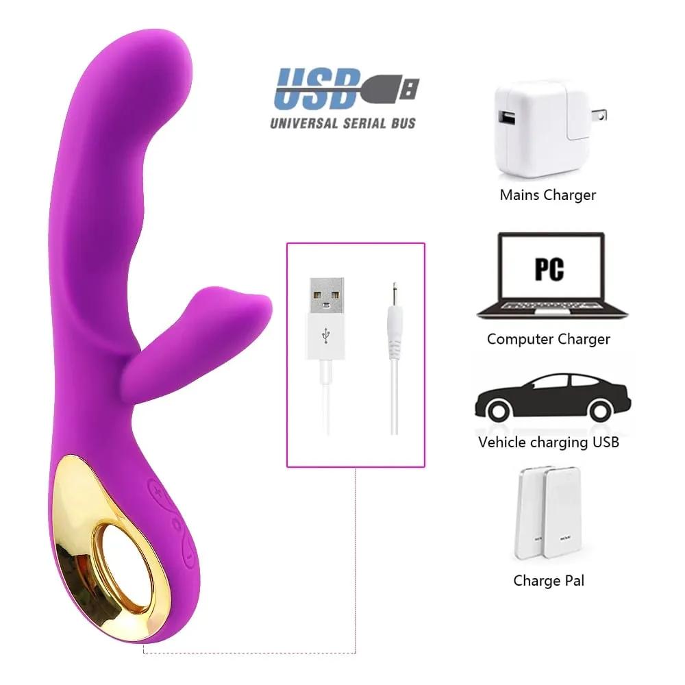 G Spot Rabbit Vibrator for Women Orgasm Dildo Adult Sex Toys USB Charging Powerful Masturbation Clitoris Stimulator Waterproof