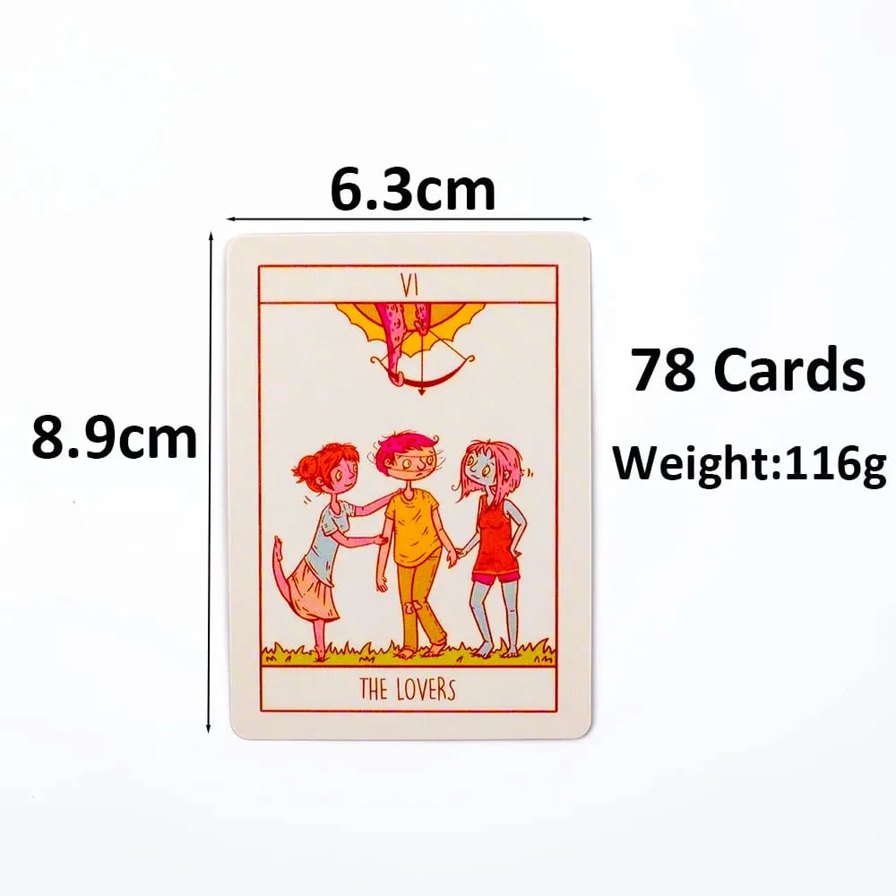 Squid Cake Tarot 78-Card Deck Board Game with Knights Riding Creatures Quirky Faces and a Delicious Color Palette 8.9 x 6.3 cm