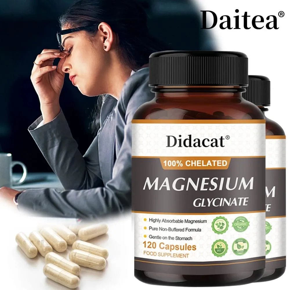 Magnesium Glycine 500mg - Supports Muscle Function Improves Sleep Quality Supports Cardiovascular and Metabolic Health