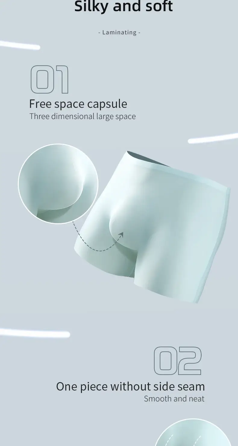 Men's Underwear 3D Molded Ice Silk Seamless Thin Boxer Briefs Extended Length Sports Summer Shorts — image 5