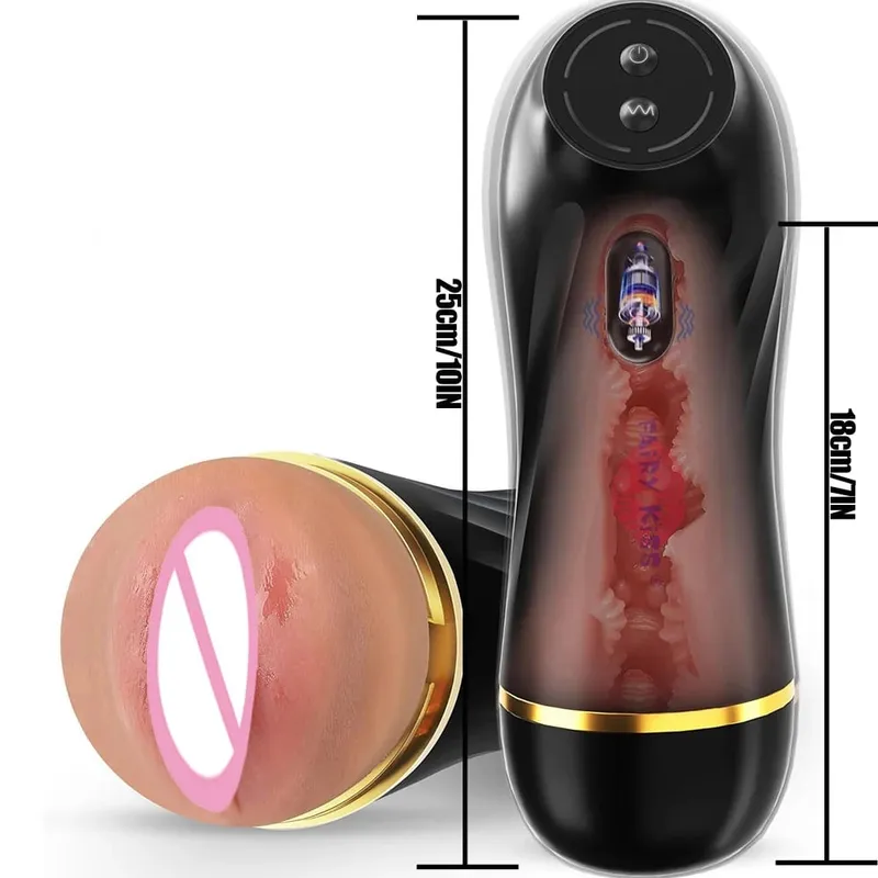 Vibrating Male Porn Dick Masturbator Sex Toys for Men Hands-Free Blowjob Machine Masturbators for Penis Training & Men Pleasure