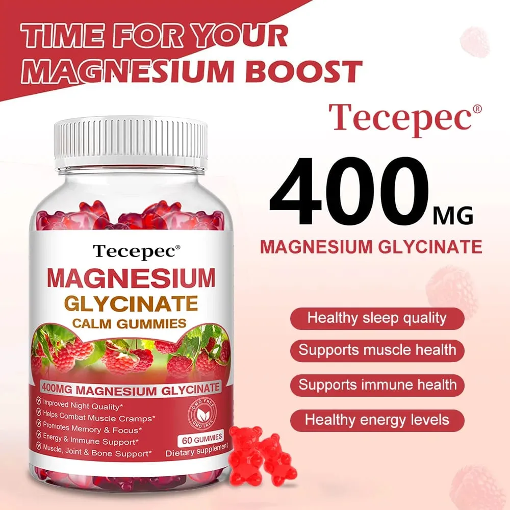 Magnezyum Glisinat Sakızları-Gevşemeye Yardımcı Olan Yetişkin Takviyeleri Kalp Sağlığını İyileştirir ve Kemik İliği ve Eklem Sağlığını Destekler