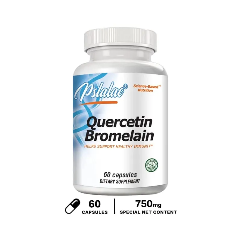 Quercetin Bromelain Immune Support Heart Joint & Respiratory Health Non-GMO Vegan Capsules