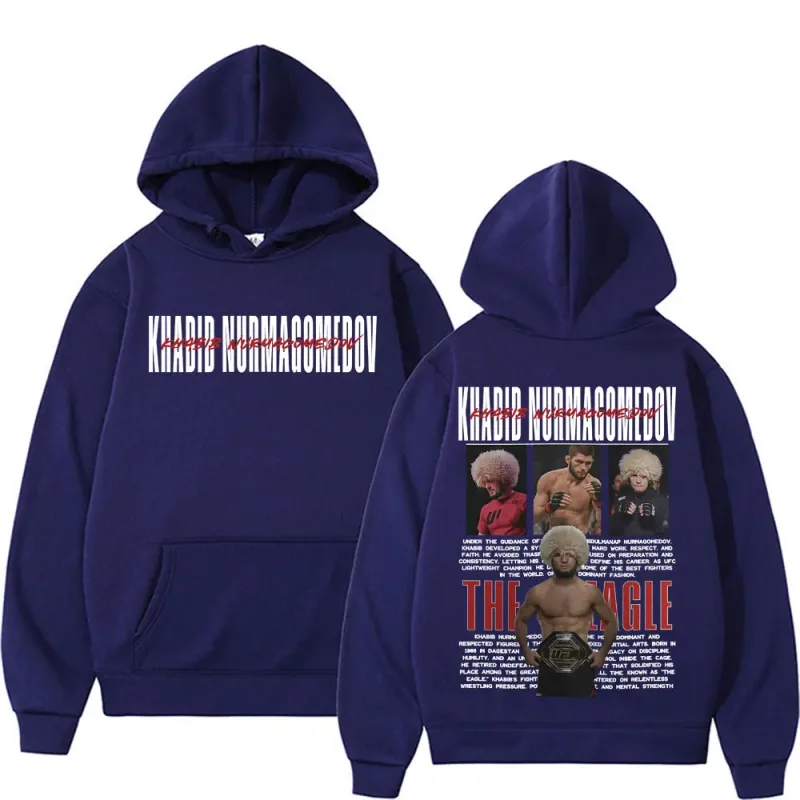 Khabib Nurmagomedov THE EAGLE Merch Sweatshirt Vêtements pour hommes Harajuku Classique Sweats à capuche surdimensionnés Polaire Sweat à capuche confortable de haute qualité — image 3