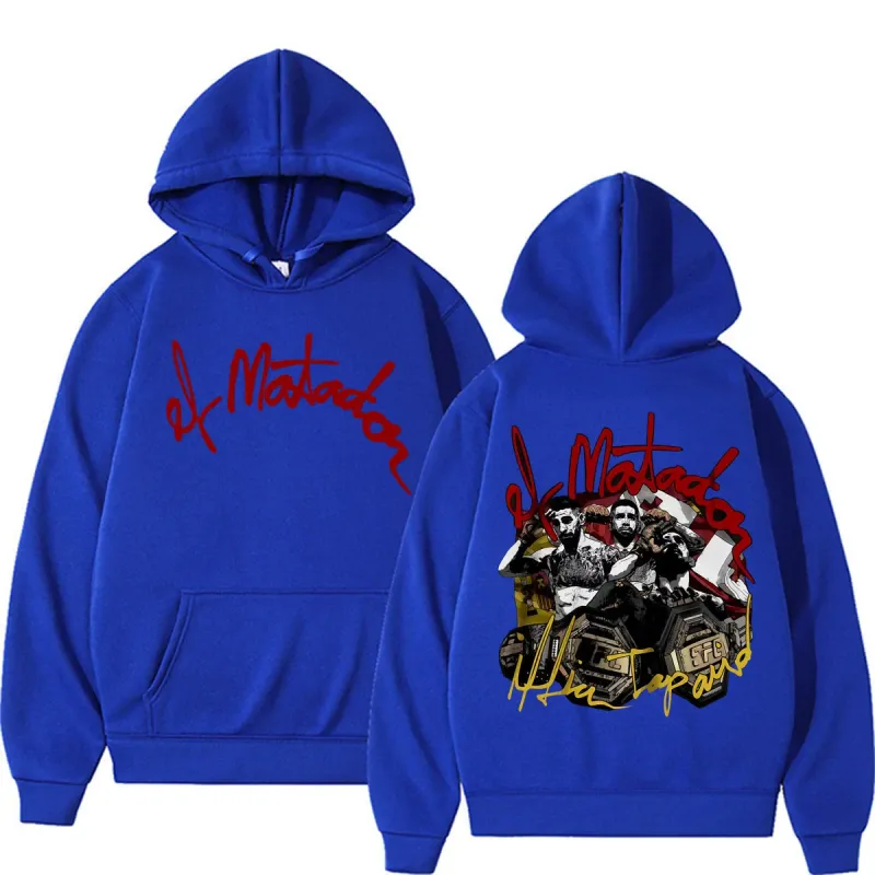 El Matador Ilia Topuria Violence Aesthetic Sweatshirts Men's Clothing Harajuku High Street Hooded Fleece Casual Oversized Hoodie