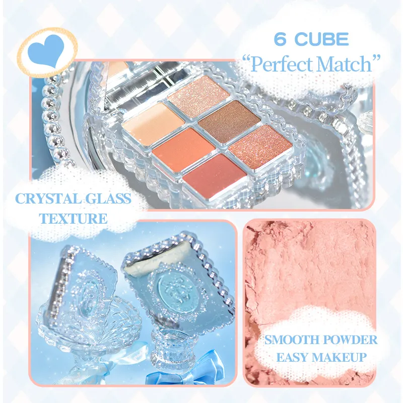 Gogotales Gemstone 6 Color Eye Shadow Matte Earth Pearlescent Daily Orange Brown Dream Crystal