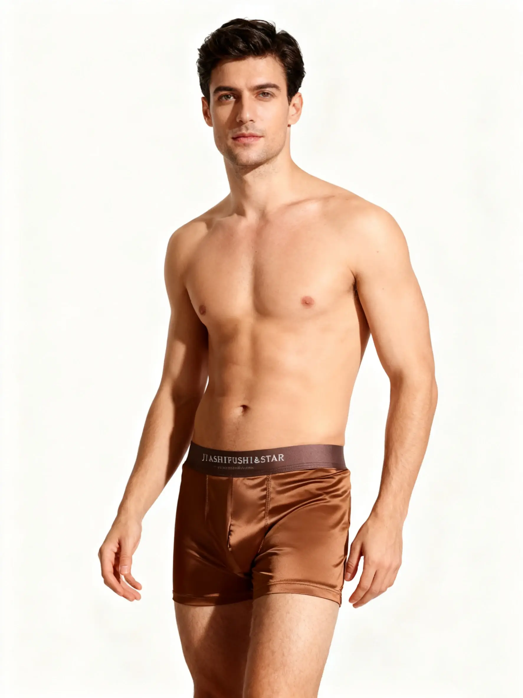 4 Pcs/Lot Breathable Men's Fiber Boxing Briefs, Comfortable Breathable Underwear, Medium Stretch Knit Fabric, Solid Color