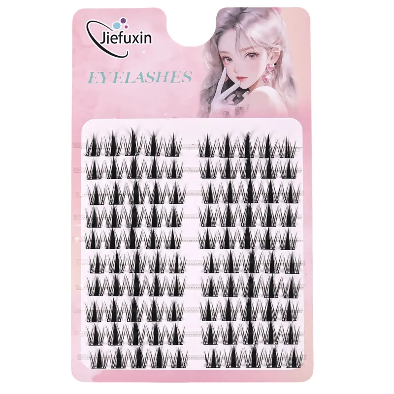 Tapered Thick Fox Eye Manga Cluster Lashes Jiefuxin Large Capacity Tray DIY Segmented Individual Self-Graft Lash Extensions — image 12
