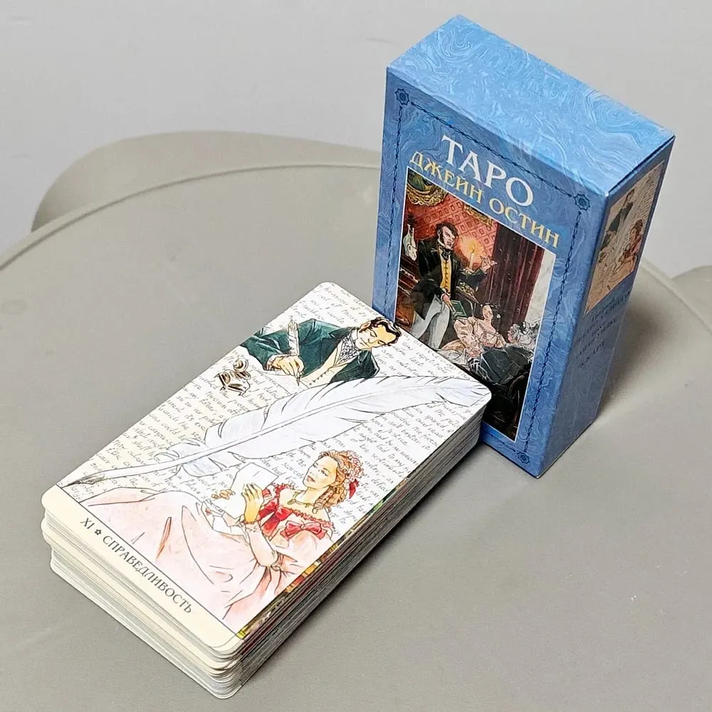 Jane Austen Tarot Deck 10.3*6cm in Russian Language 78 Cards Regency Era Illustrated Tarot Cards Classic Novel Tarot