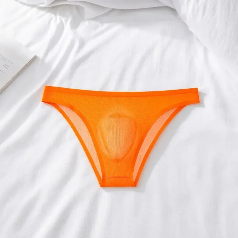 Comfortable Ice Silk Men's Triangle Panties Breathable Large Size Men Thin Briefs Lingerie Underpants Underwear for Men Men