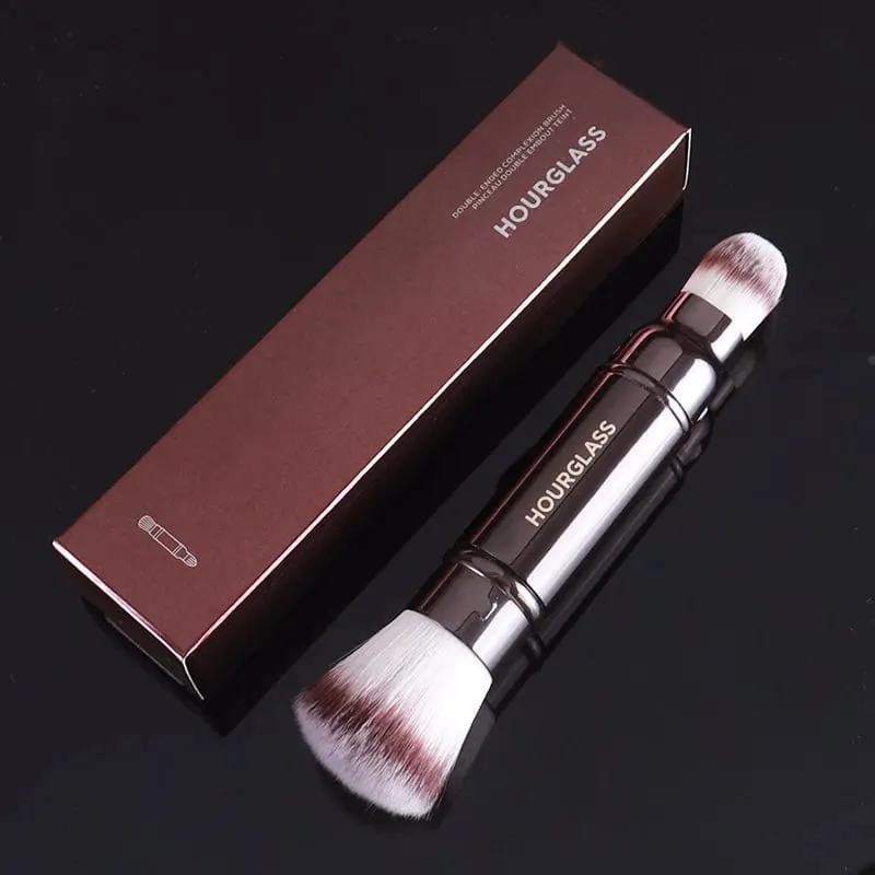 1pc Hourglass Powder Contour Makeup brushes Foundation Blusher Make up brush metal handle Concealer Bronzer high end with box