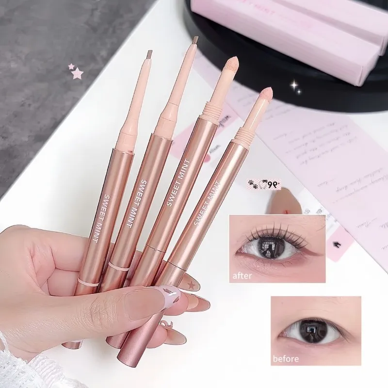 Double Headed Brightening Aegyo Sal Pen Waterproof Lying Silkworm Eyeliner Stick Highlighter Matte Shadow Pen Contour Eye Makeup