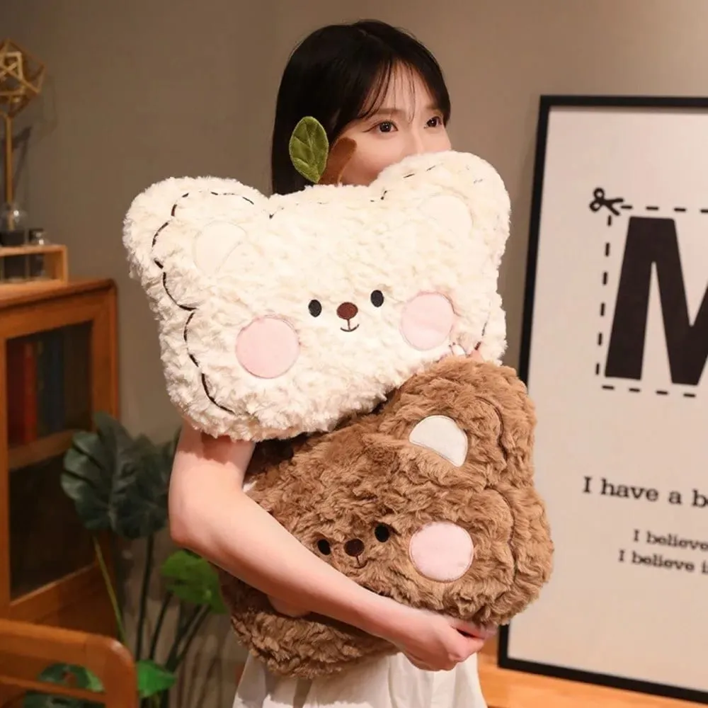 Seat Companion Soft Curly Fluff Bear Pillow Blush Cheek Cute Sofa Cushion Adorable Animal Stuffed Pillow Home Decor
