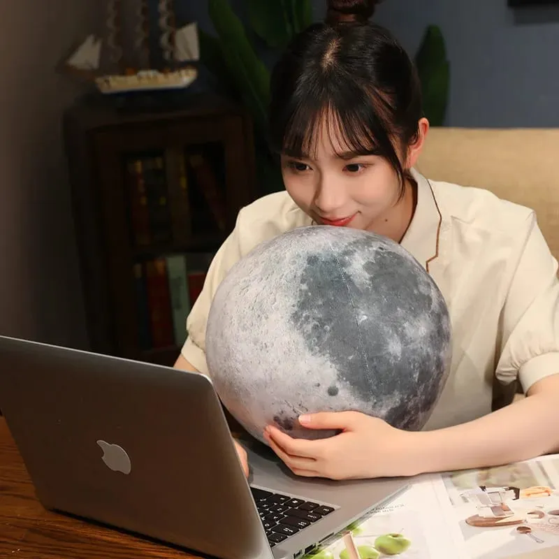 Simulate The Earth And Moon Pillow Soft Stuffed Plush Toys Space Birthday Theme Gifts For Kids Boys Sofa Hugging Pillow Home Dec — image 5
