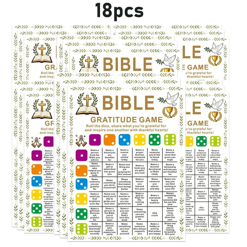 Bible Gratitude Games & Bible Dice Games (Without Dice) Christmas Party Games Christmas Cheerful Religious Game Style Adult