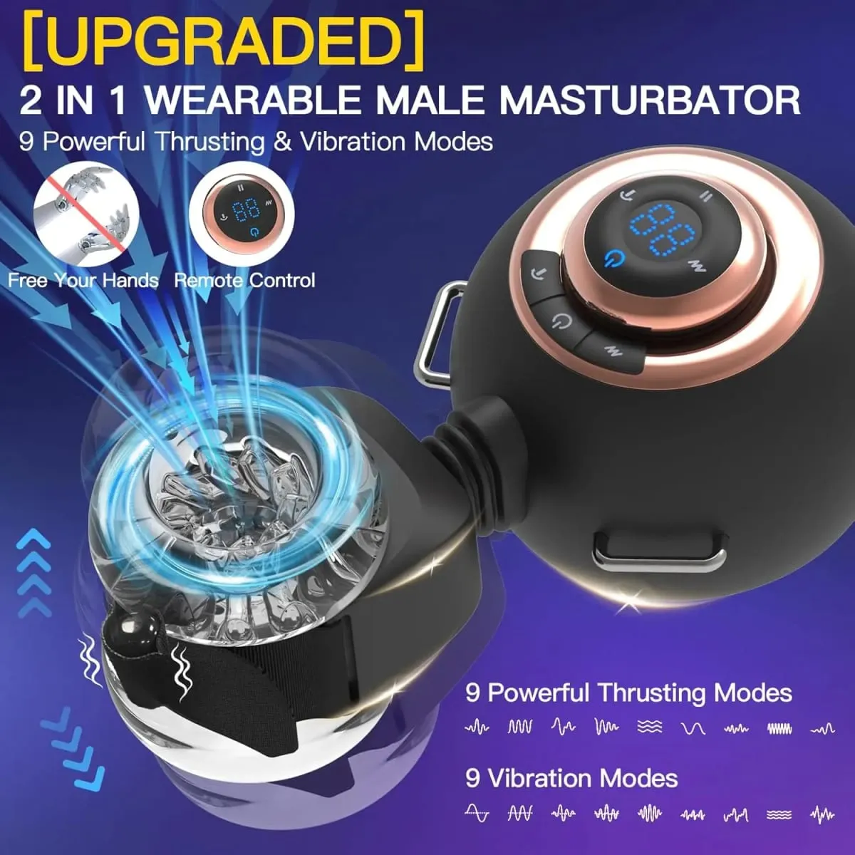 Otomatik Erkek Masturbator Çıkarılabilir Kemer Giyilebilir Ayarlanabilir Penis Pompası Erkek Seks Oyuncakları Eller Serbest Masturbators Erkekler için