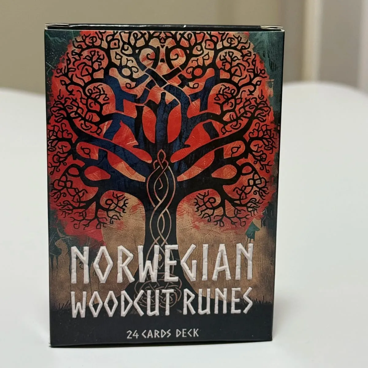 Norwegian Woodcut Runes Deck 24pcs English Version The Elder Futhark Runes Oracle deck — image 1