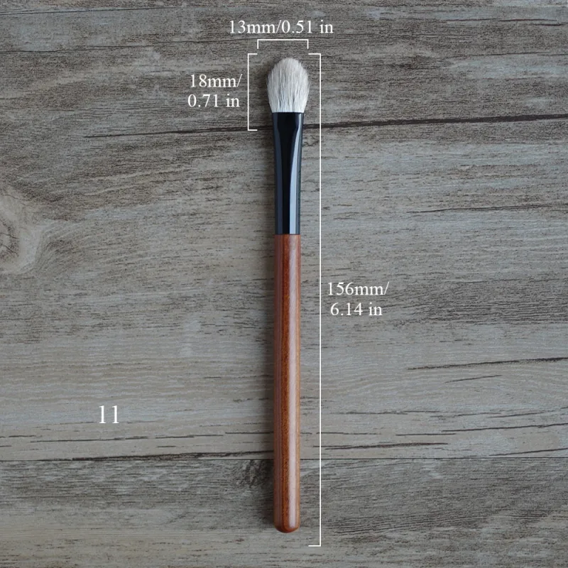 African Rosewood Handle Handmade Makeup Brushes 1pc Snow Fox Goat Hair Face Powder Blush Eye Shadow Brush Synthetic Makeup Brush