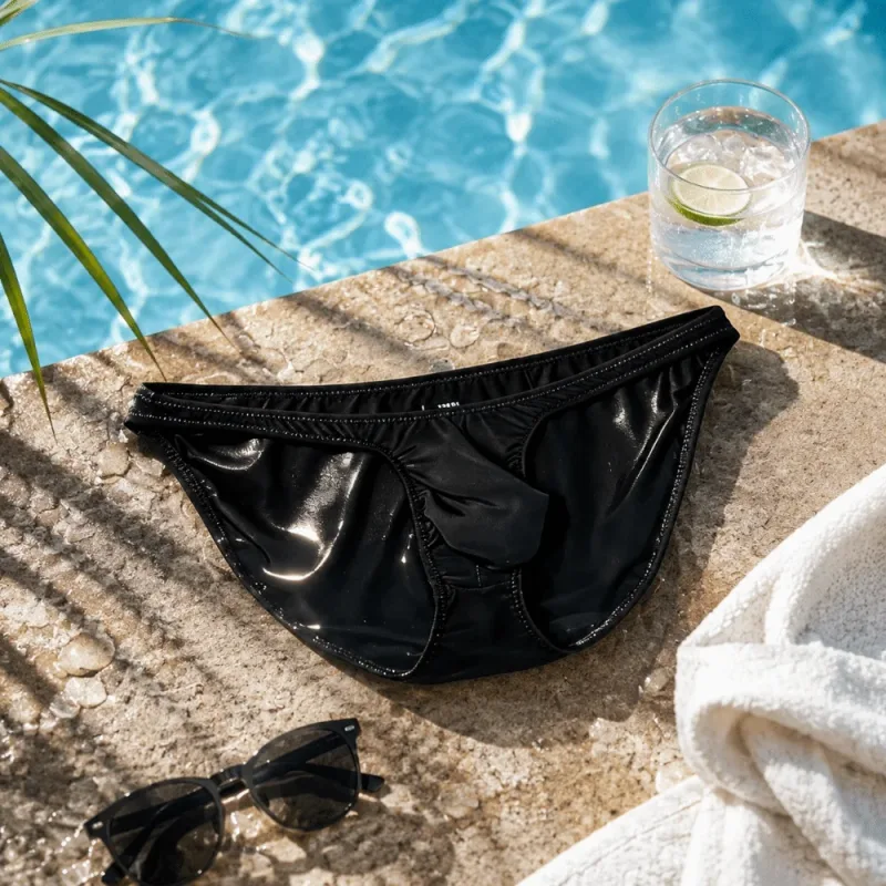 Quick-Dry Ultra-Thin Ice Silk กางเกงชั้นในชายไม่มีรอยต่อชุดชั้นใน U-Pouch ชุดชั้นในกางเกงตาข่าย Travel