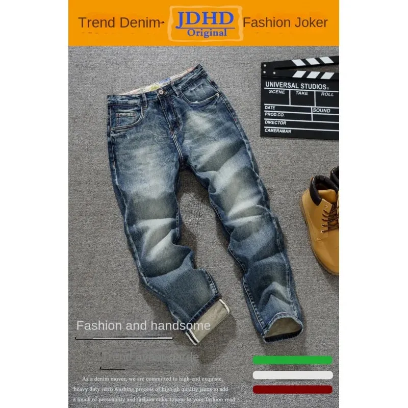 Spring/Summer Retro Trendy Brand American Jeans Men's Versatile Harlan Slimming Heavy Weight High Street Trendy Denim Pants — image 6