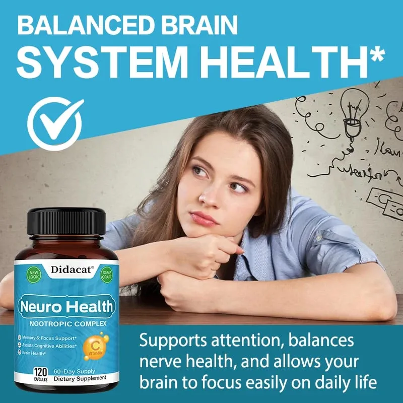 Brain Nutrition Complex - with Bacopa Extract Neuro Health Support Antioxidant Promotes Nerve Health Cellular Energy
