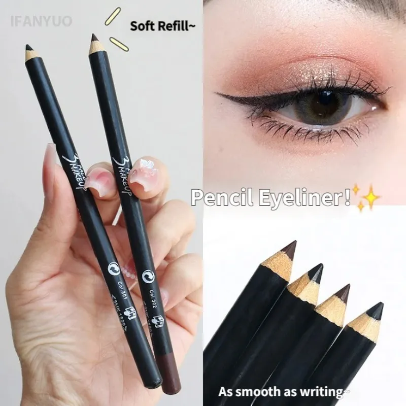 1/12 stk. vandtæt sort brun eyeliner blyanter-snavsfri, langtidsholdbar begyndervenlig glat højpigmenteret punk øjenmakeup — image 5