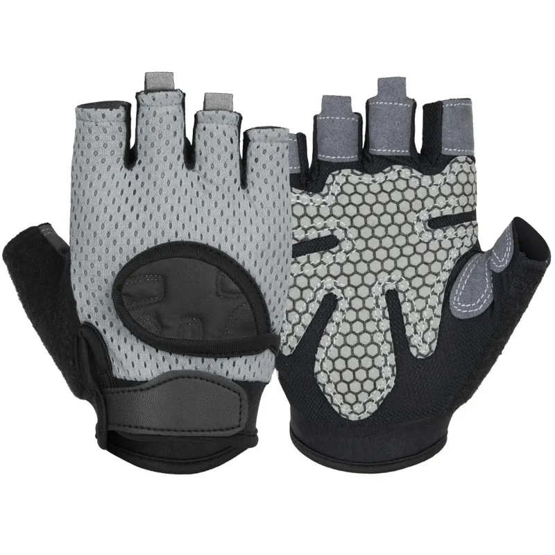 Anti Slip Shock Breathable Half Finger Gloves Breathable Cycling Gloves Fitness Gym Bodybuilding Crossfit Exercise Sports Gloves